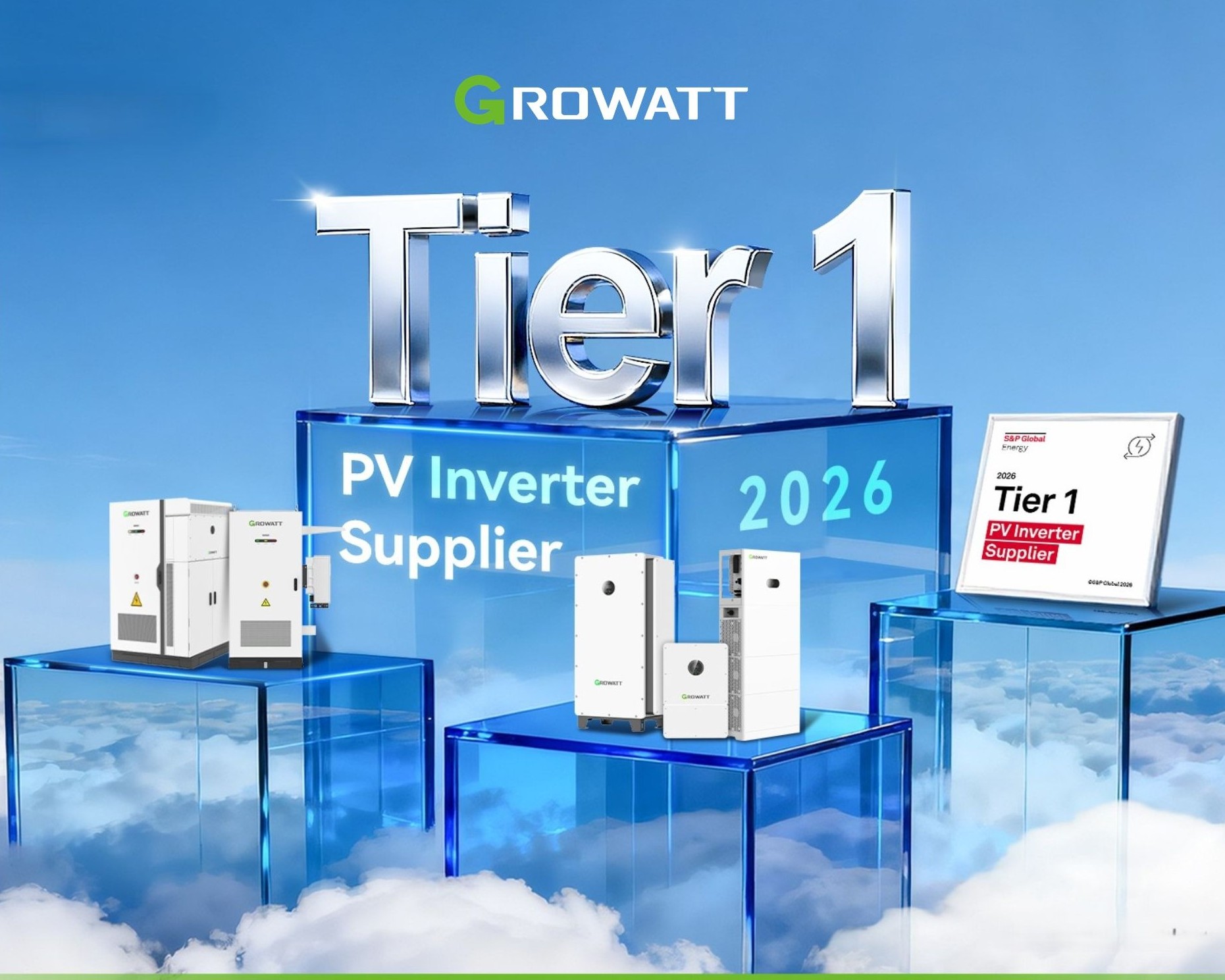 Growatt, 2026 S&P Global Energy Tier 1 PV Inverter Supplier 선정